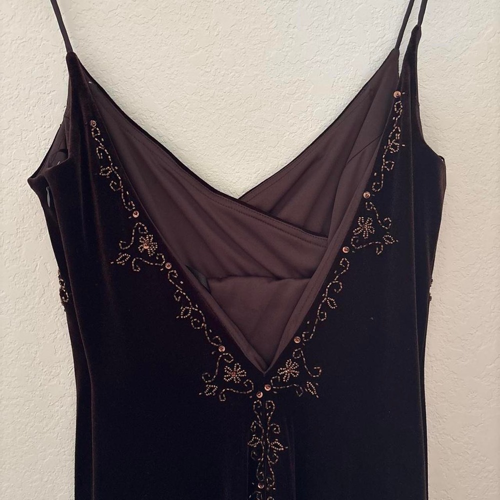 Fairy core 90s Dave and Johnny Maxi chocolate brown maxi dress. - Picture 3 of 11